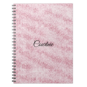 Caderno Espiral Glitter Rosa Girassol