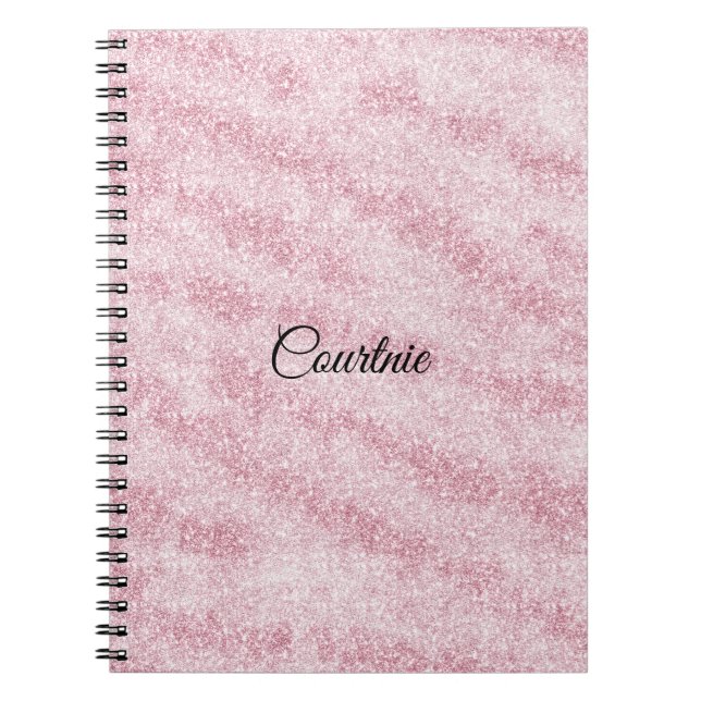 Caderno Espiral Glitter Rosa Girassol (Frente)