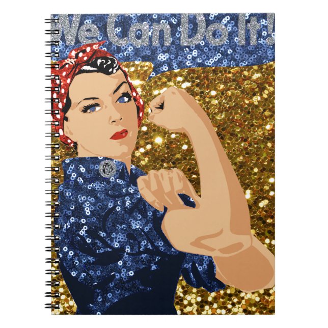 Caderno Espiral glitter rosie, o rivete (Frente)