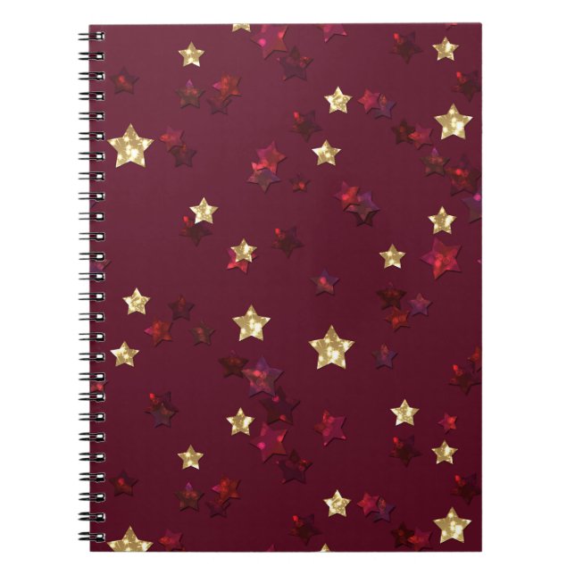 Caderno Espiral Glitter shine sequin confetti stras starry red goo (Frente)