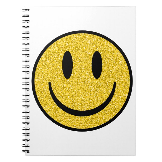 Caderno Espiral Glitter Smile Face (Frente)