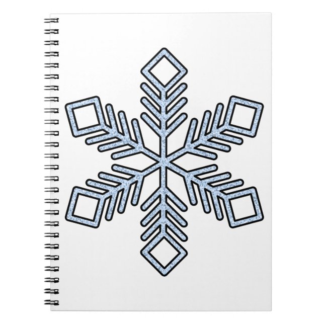 Caderno Espiral Glitter Snowflake - Baby Blue Branches (Frente)