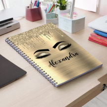 Glitter Sparkle Eyelashes Dourado Nome do Monogram