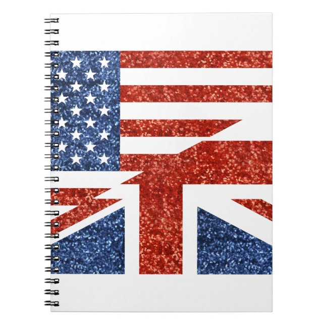 Caderno Espiral glitter usa uk (Frente)