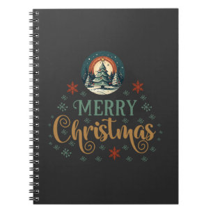 Caderno Espiral Globo de Natal do Xmas da Neve