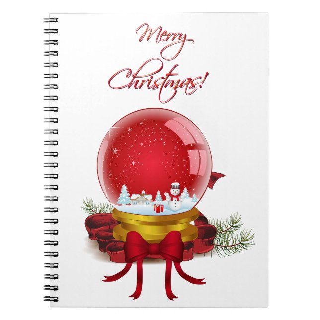 Caderno Espiral Globo de Neve de Natal (Frente)