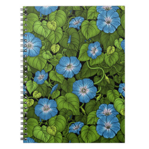 Caderno Espiral Glória da manhã em azul e verde