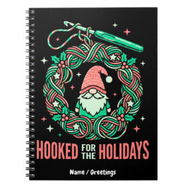 Caderno Espiral Gnome de Crochê das Festas de Natal