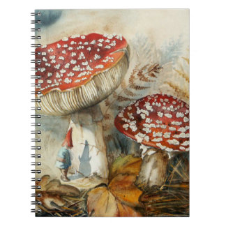 Caderno Espiral gnomo aquarela