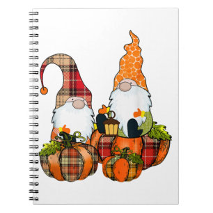 Caderno Espiral Gnomo de Abóbora Outono Cute Halloween