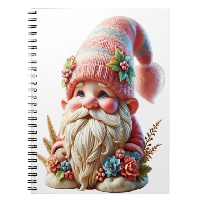 Caderno Espiral Gnomo florido (Frente)