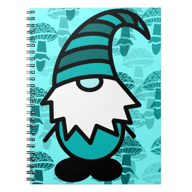 Caderno Espiral Gnomo Turquesa (Frente)