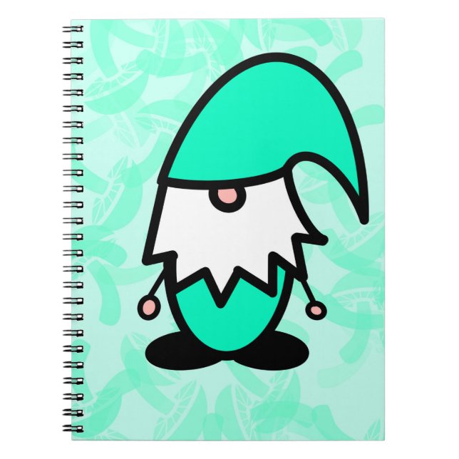 Caderno Espiral Gnomo Verde-azulado (Frente)