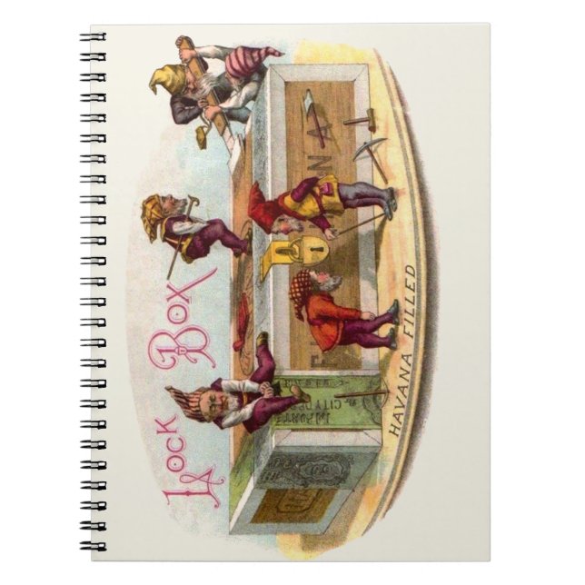 Caderno Espiral Gnomos da Caixa de Cigarros Vintage (Frente)
