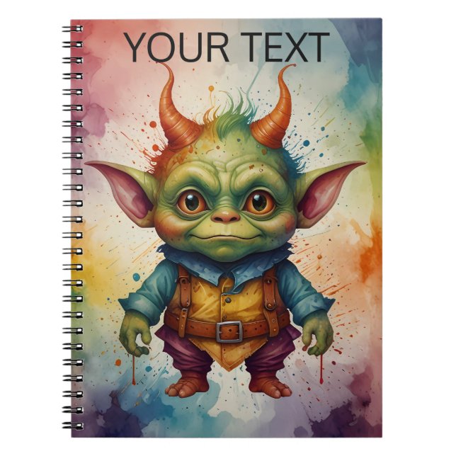 Caderno Espiral Goblin bonito e engraçado (Frente)
