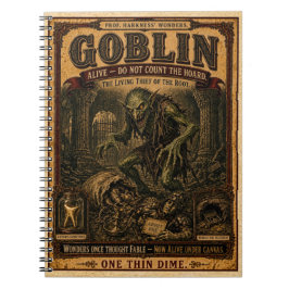 Caderno Espiral Goblin, Monstro de Circo Vintage