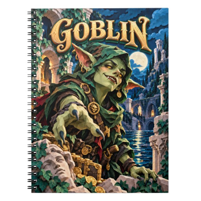 Caderno Espiral Goblin, Monstro de Corte de Papel (Frente)