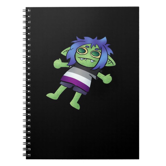 Caderno Espiral Goblincore Asexual Pride Goblin Classic (Frente)