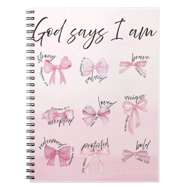 Caderno Espiral "God says I am..." Spiral Notebook (Frente)