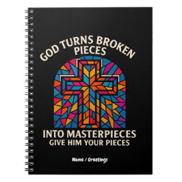 Caderno Espiral God Turns Broken Pieces Into Masterpieces Faith