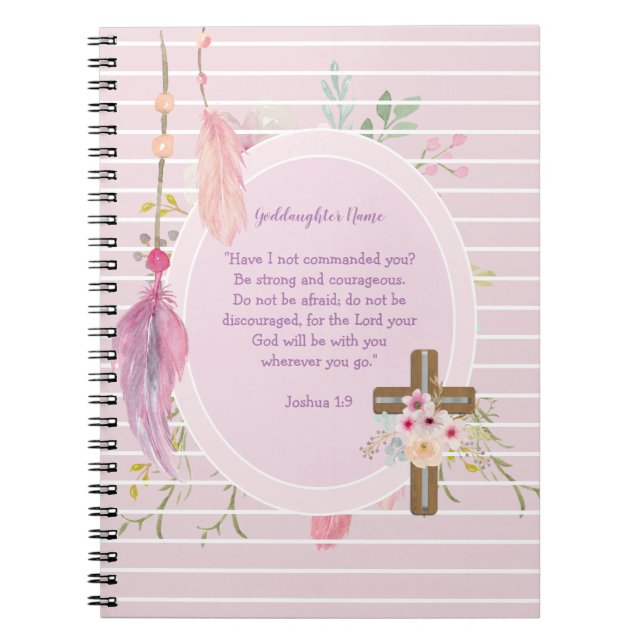 Caderno Espiral Godchild Gift Palavras Motivacionais Personalizada (Frente)