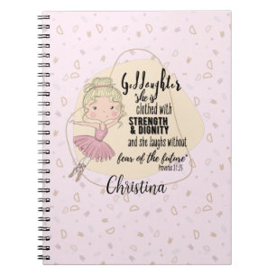 Caderno Espiral GodFilha Gift QUOTE Proverb Blona BALLERINA