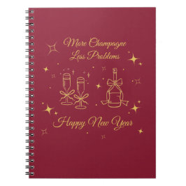 Caderno Espiral Gold Line Art New Year Design