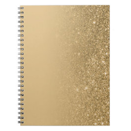 Caderno Espiral Gold Notebook with Glitter Edges – Glam Chic