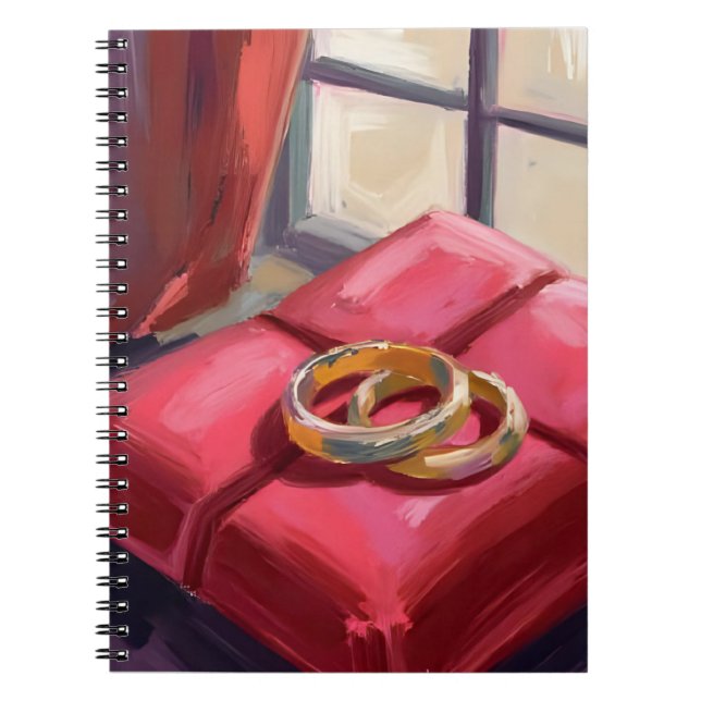 Caderno Espiral Gold Wedding Rings Watercolor (Frente)