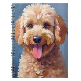 Caderno Espiral Golden Doodle | Pintura em Aquarela de Cachorro Pe