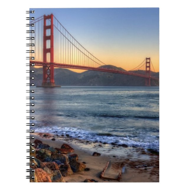 Caderno Espiral Golden gate bridge da fuga de San Francisco Bay (Frente)