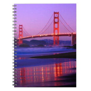 Caderno Espiral Golden gate bridge na praia do padeiro no
