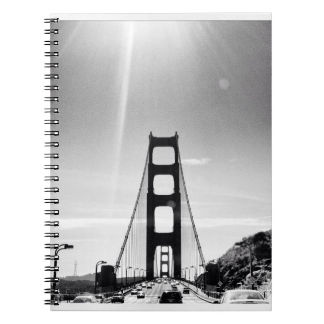 Caderno Espiral Golden gate bridge preto e branco (Frente)