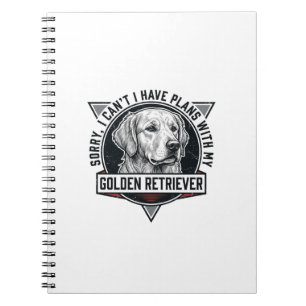 Caderno Espiral Golden Retriever Desculpe Tenho Planos Amante de C