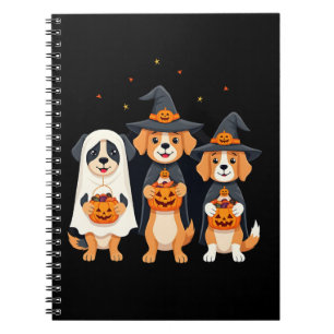 Caderno Espiral Golden Retriever Fantasma Halloween Doces Ou Trave