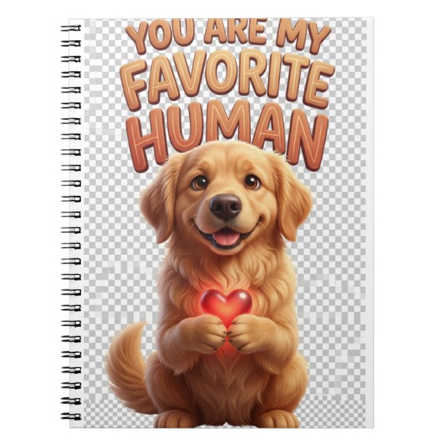 Caderno Espiral Golden Retriever Heart Notebook (Frente)