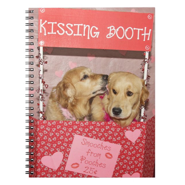 Caderno Espiral Golden retriever que beija a cabine (Frente)
