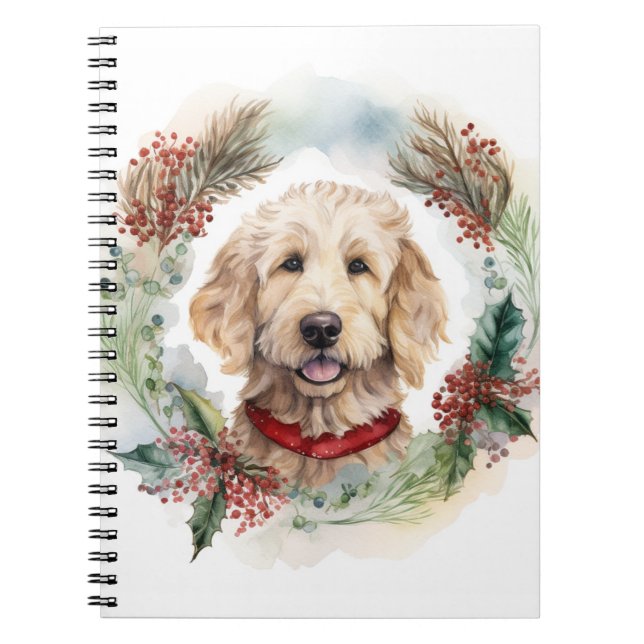 Caderno Espiral Goldendoodle Festivo Fúria Fúria Fúria Fúria Fúria (Frente)
