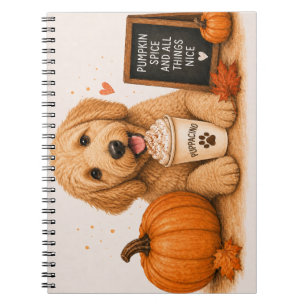 Caderno Espiral Goldendoodle Tempero de Abóbora