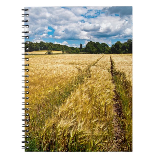 Caderno Espiral Goldenes Weizenfeld im Herbstlicht (Frente)