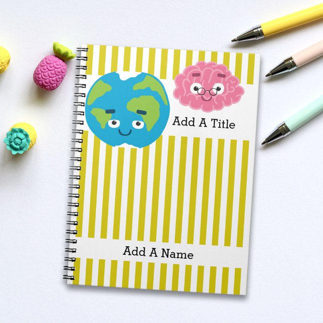 Caderno Espiral Goldenrod, faixa branca amarela ・ escola ・ persona (Criador carregado)