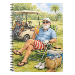 Caderno Espiral Goleador está relaxando no campo de golfe