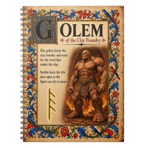 Caderno Espiral Golem, Arte do Bestiário Medieval