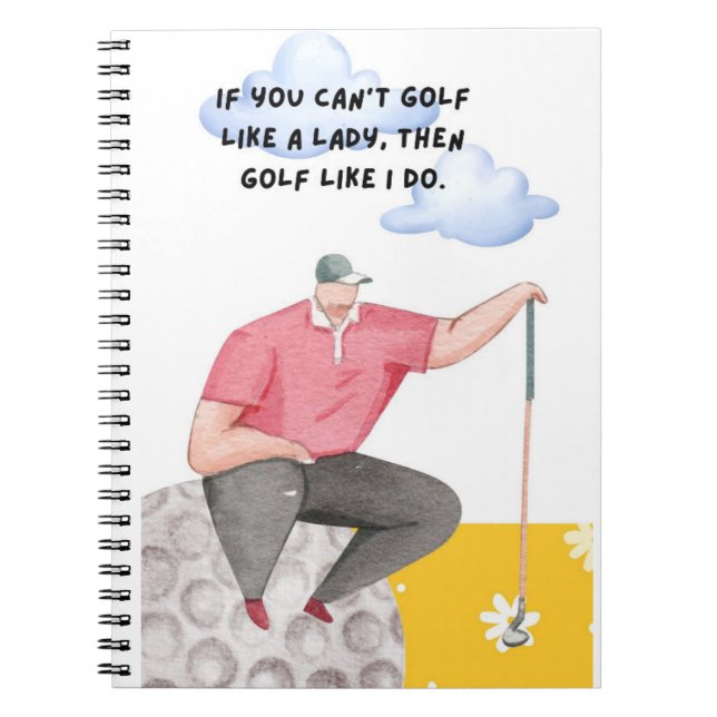Caderno Espiral Golf Engraçado dizendo para golfe (Frente)