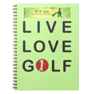 Caderno Espiral Golf Golfe Vermelho Negro DKGolf