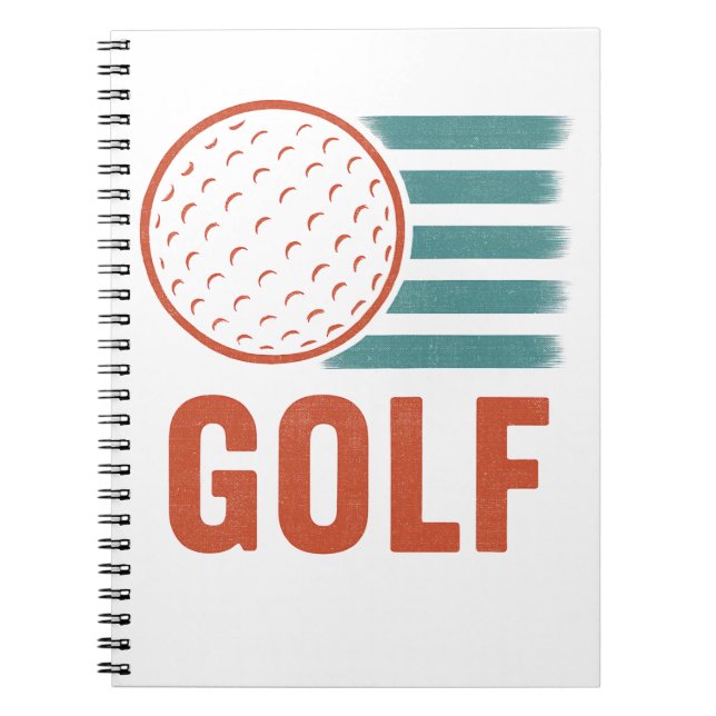 Caderno Espiral Golf Grunge Retro (Frente)