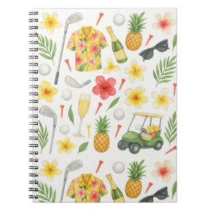 Caderno Espiral Golf Hawaiian temido para Golfer Hawaii