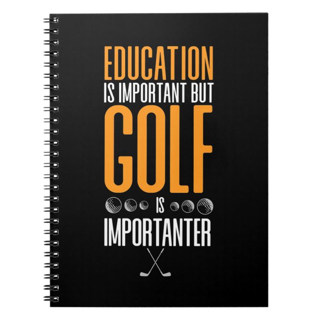 Caderno Espiral Golfe É Importante Do Que Educação (Frente)