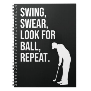 Caderno Espiral Golfe Engraçado Oferece Presentes Para Notebook De