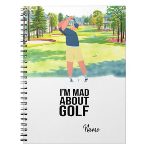 Caderno Espiral Golfe, estou bravo com citações engraçadas de golf
